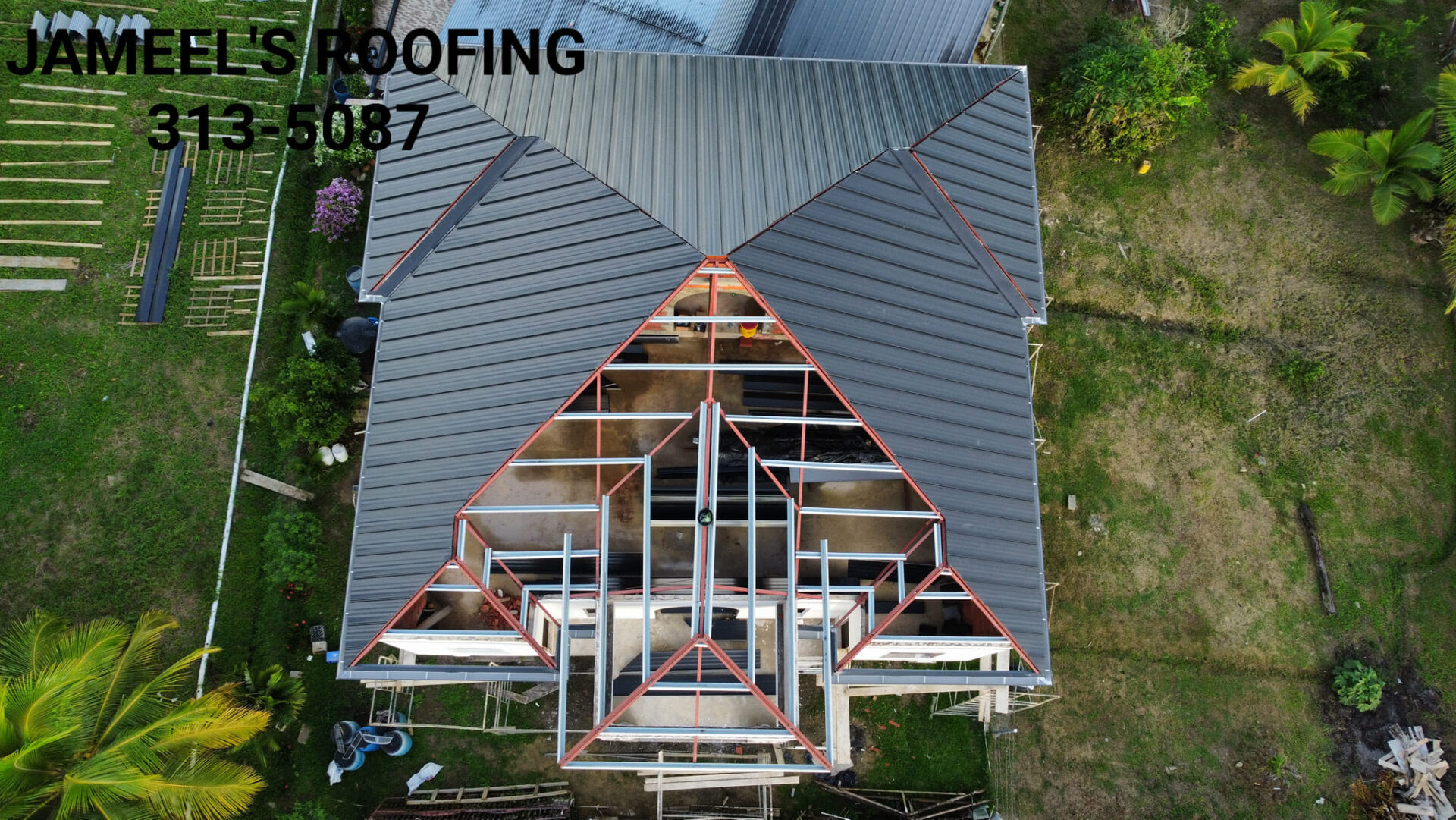 dark grey standing seam